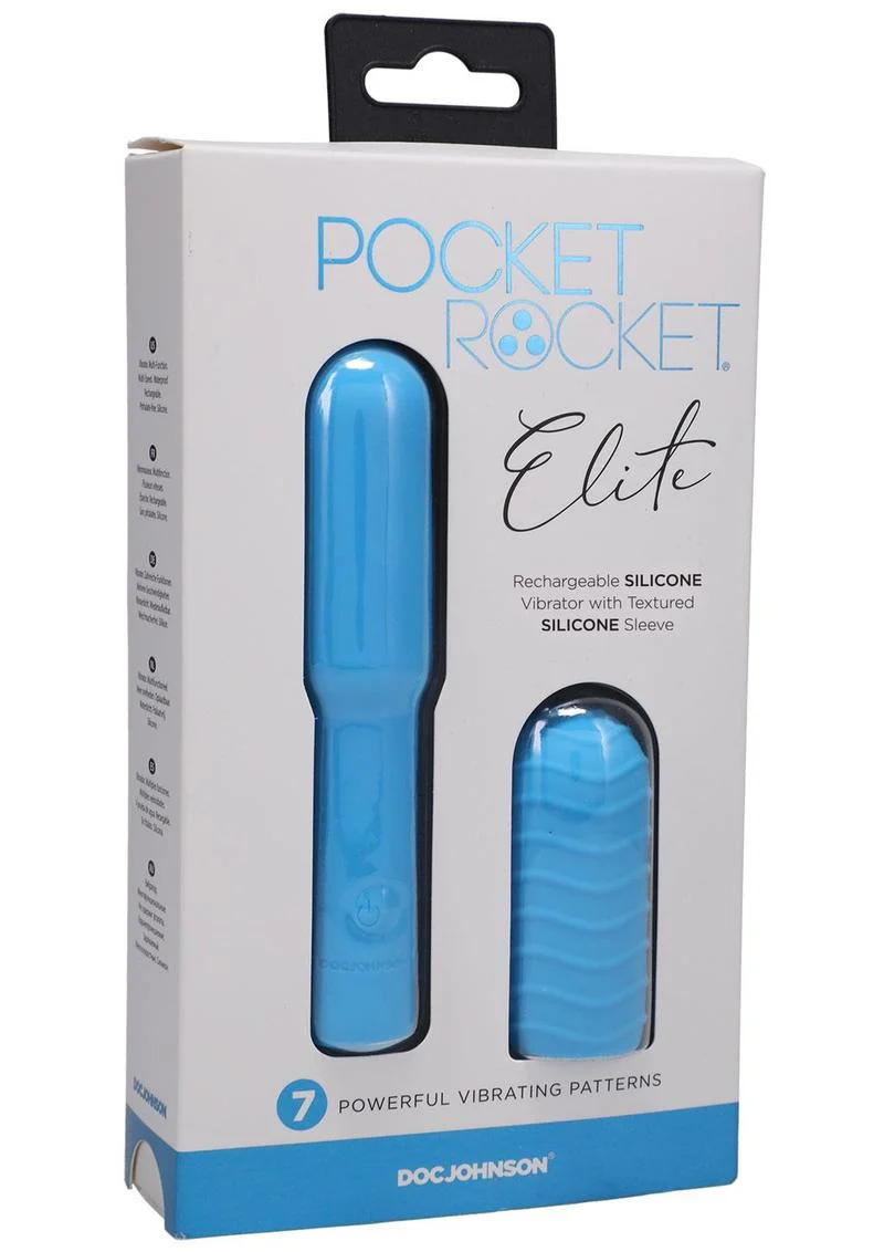 Pocket Rocket Elite Silicone Rechargeable Mini Vibrator with Removable Sleeve - Image 8