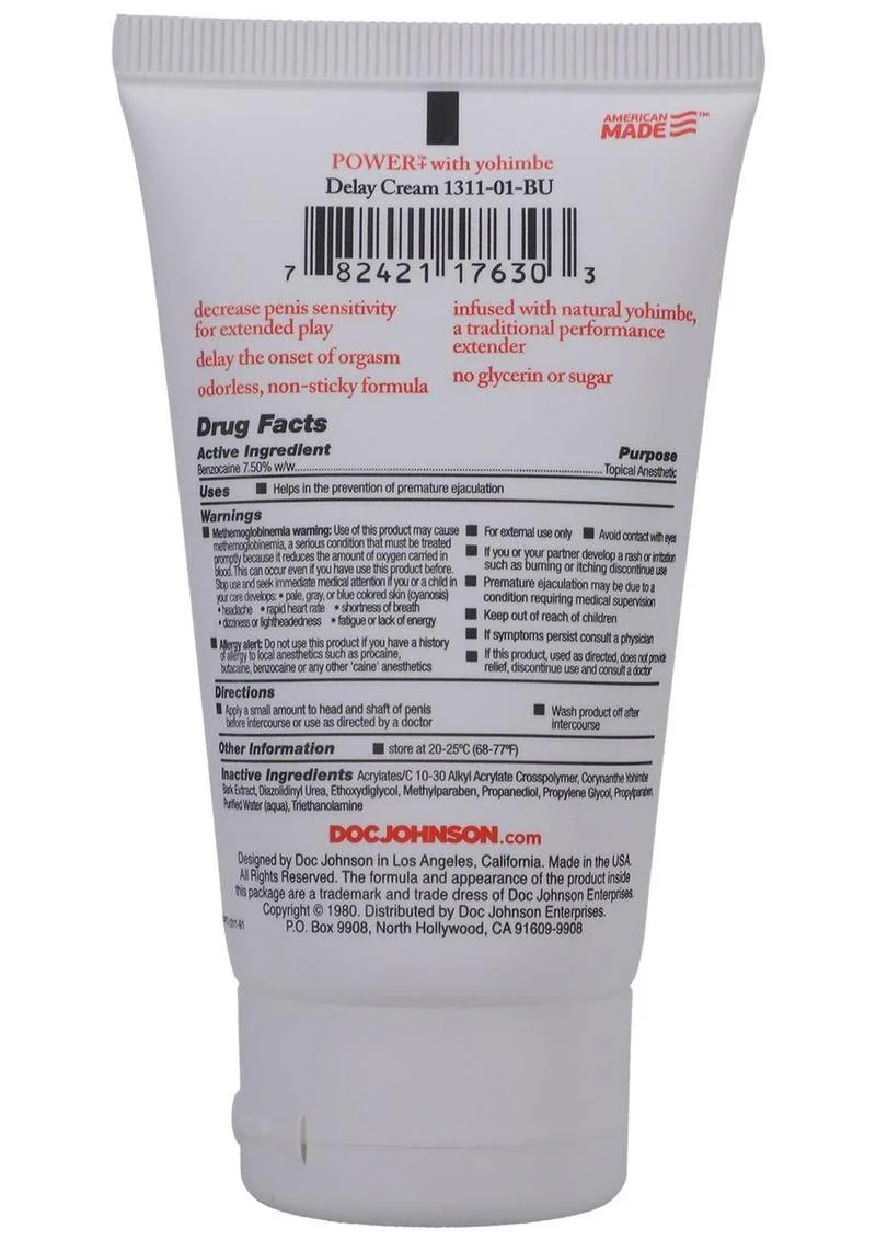 Power Plus with Yohimbe Delay Cream For Men - Image 2