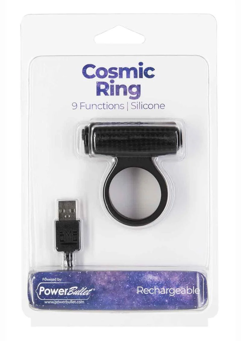 Powerbullet Cosmic Ring Rechargeable Silicone Vibrating Cock Ring - Image 2