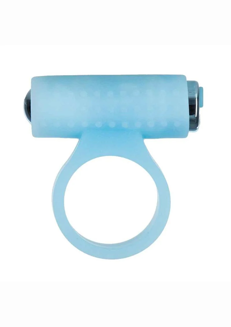 Powerbullet Cosmic Ring Rechargeable Silicone Vibrating Cock Ring - Glow In