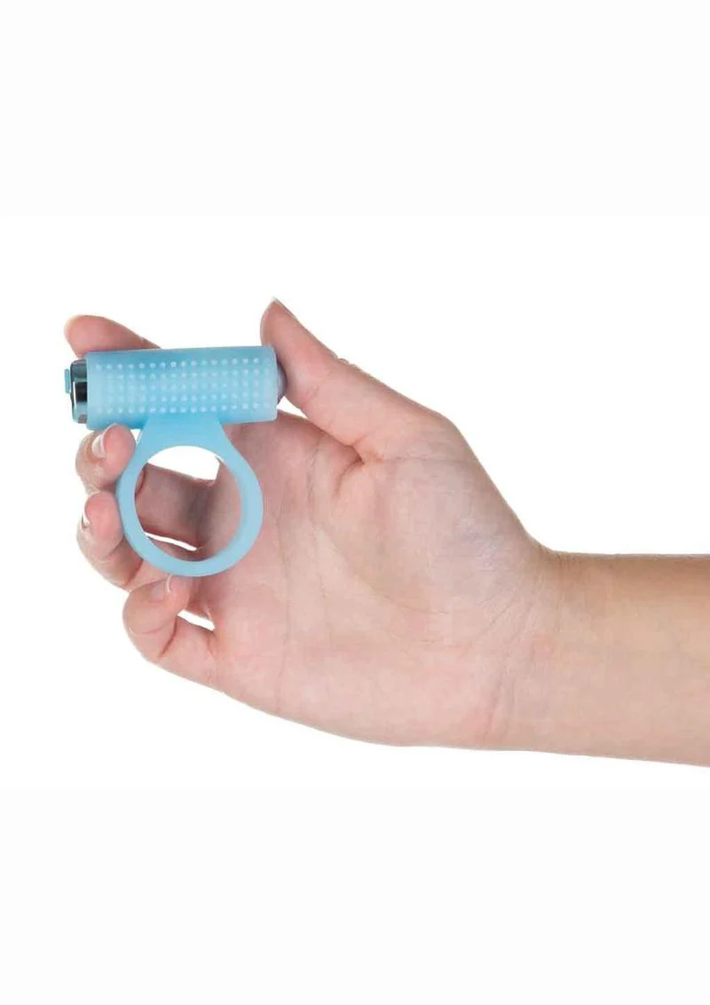 Powerbullet Cosmic Ring Rechargeable Silicone Vibrating Cock Ring - Glow In - Image 3