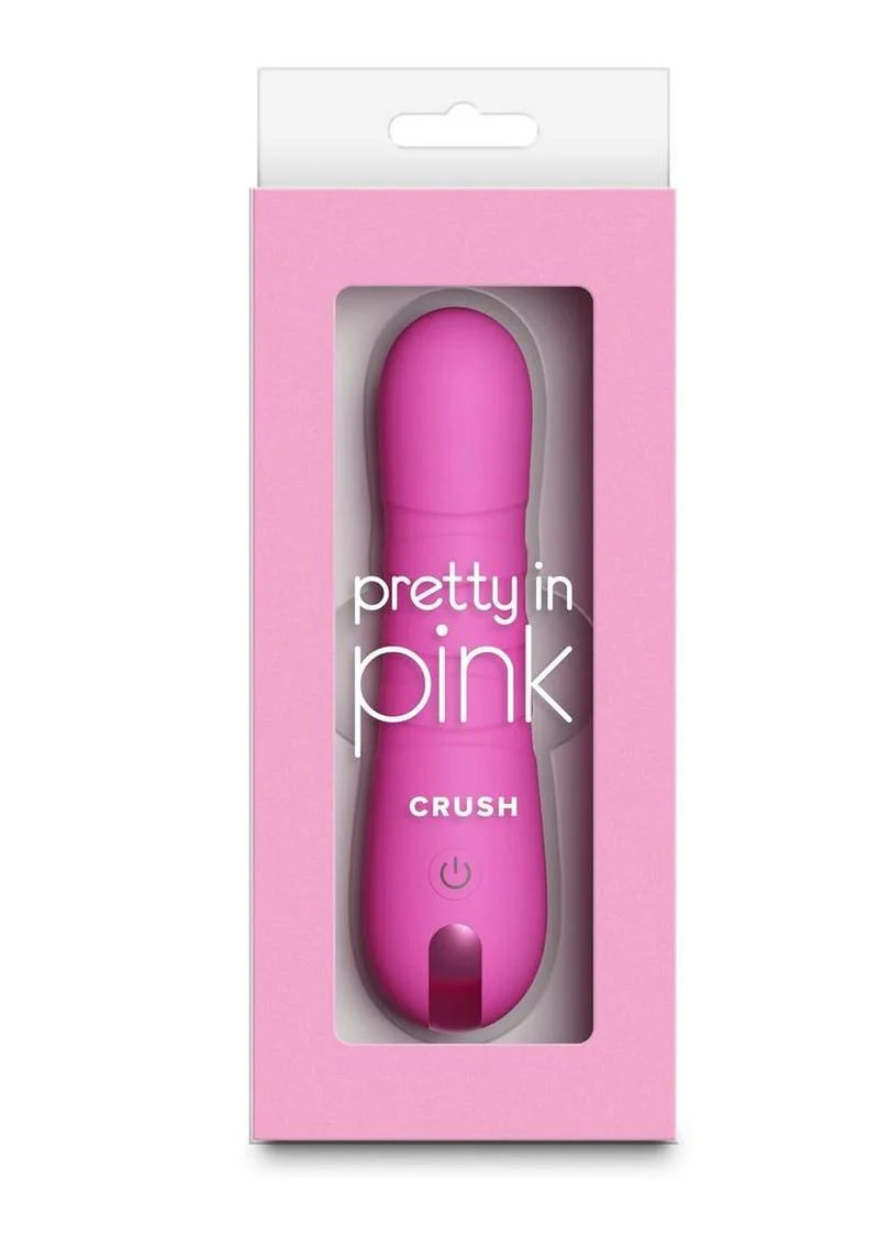 Pretty In Pink Crush Rechargeable Silicone Compact Thrusting Vibrator - Image 2