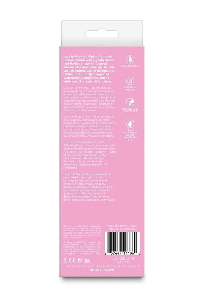 Pretty In Pink Lace Rechargeable Silicone G-Spot Vibrator - Image 4
