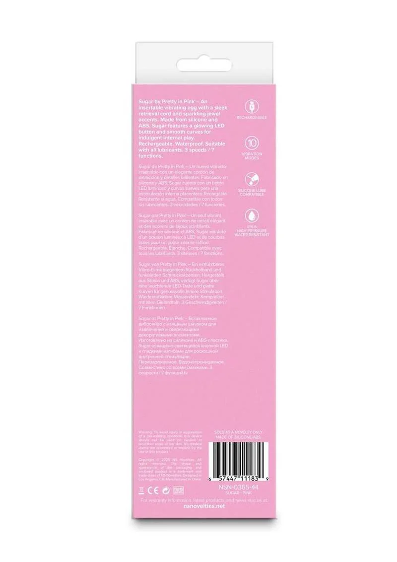 Pretty In Pink Sugar Rechargeable Silicone Vibrating Egg - Image 4