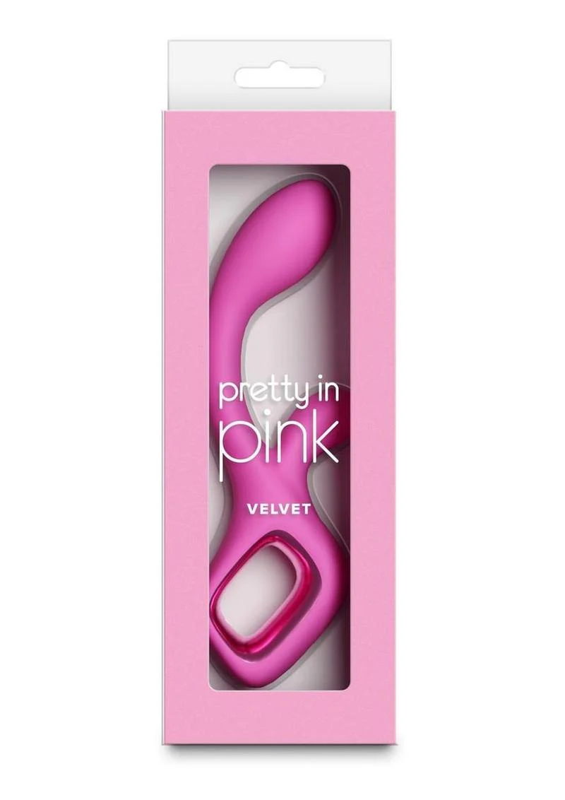 Pretty In Pink Velvet Rechargeable Silicone G-Spot Rabbit Vibrator - Image 2