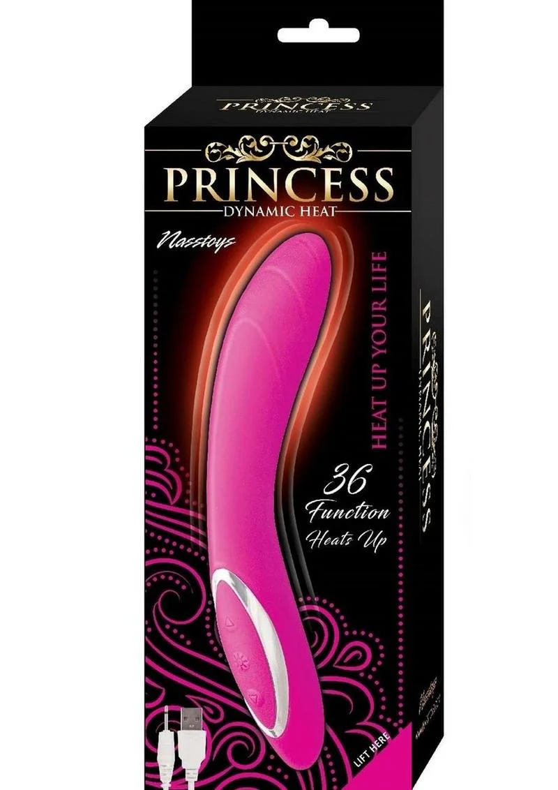 Princess Dynamic Heat Rechargeable Silicone Vibrator with Clitoral Stimulator - Image 6