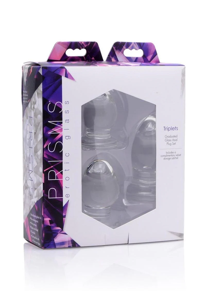 Prisms Triplets 3 Piece Glass Anal Plug Kit - Image 4