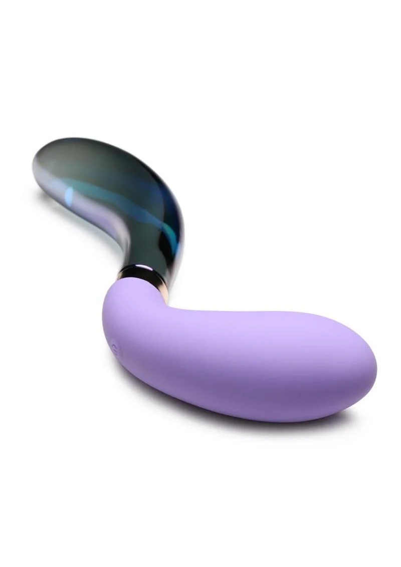 Prisms Vibra-Glass 10x Pari Duel End Wavy Rechargeable Silicone/Glass Vibrating Dildo - Image 3
