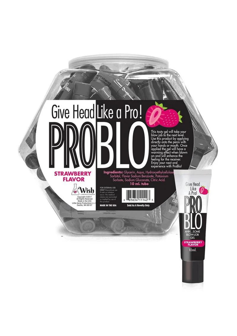 Problo Fishbowl Oral Pleasure Flavored Gel 10ml (65 Per Bowl) - Strawberry - Image 2