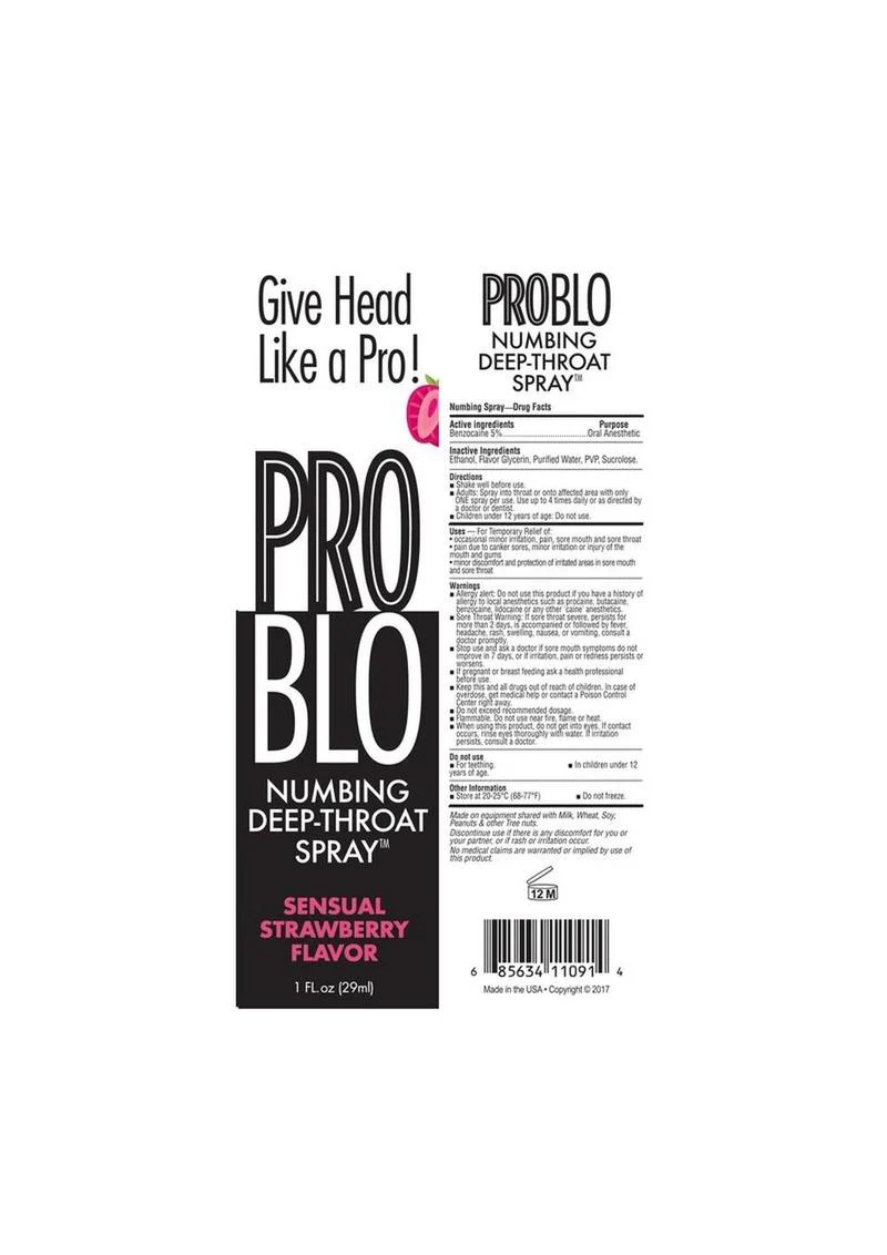 Problo Numbing Deep-Throat Spray 1oz - Strawberry - Image 3