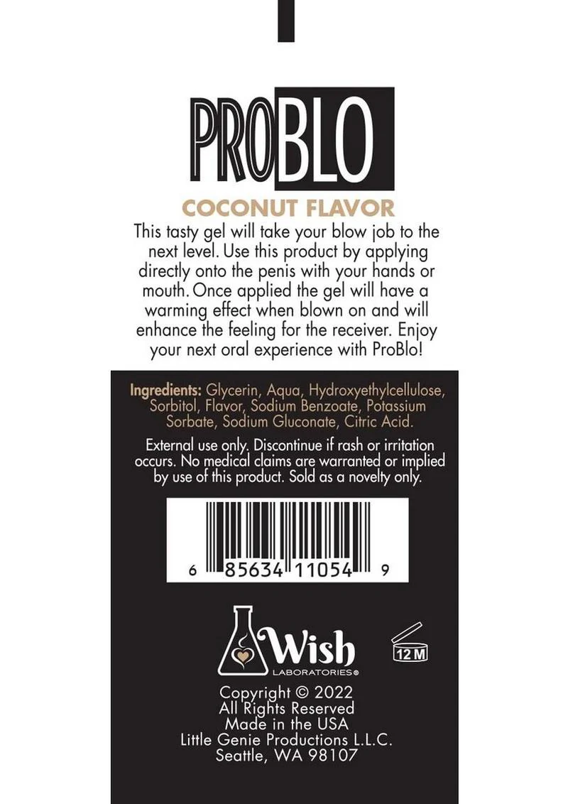Problo Oral Pleasure Flavored Gel 1.5oz - Coconut