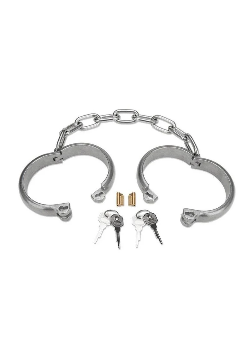 Prowler Red Heavy Duty Metal Ankle Cuffs - Stainless - Image 2