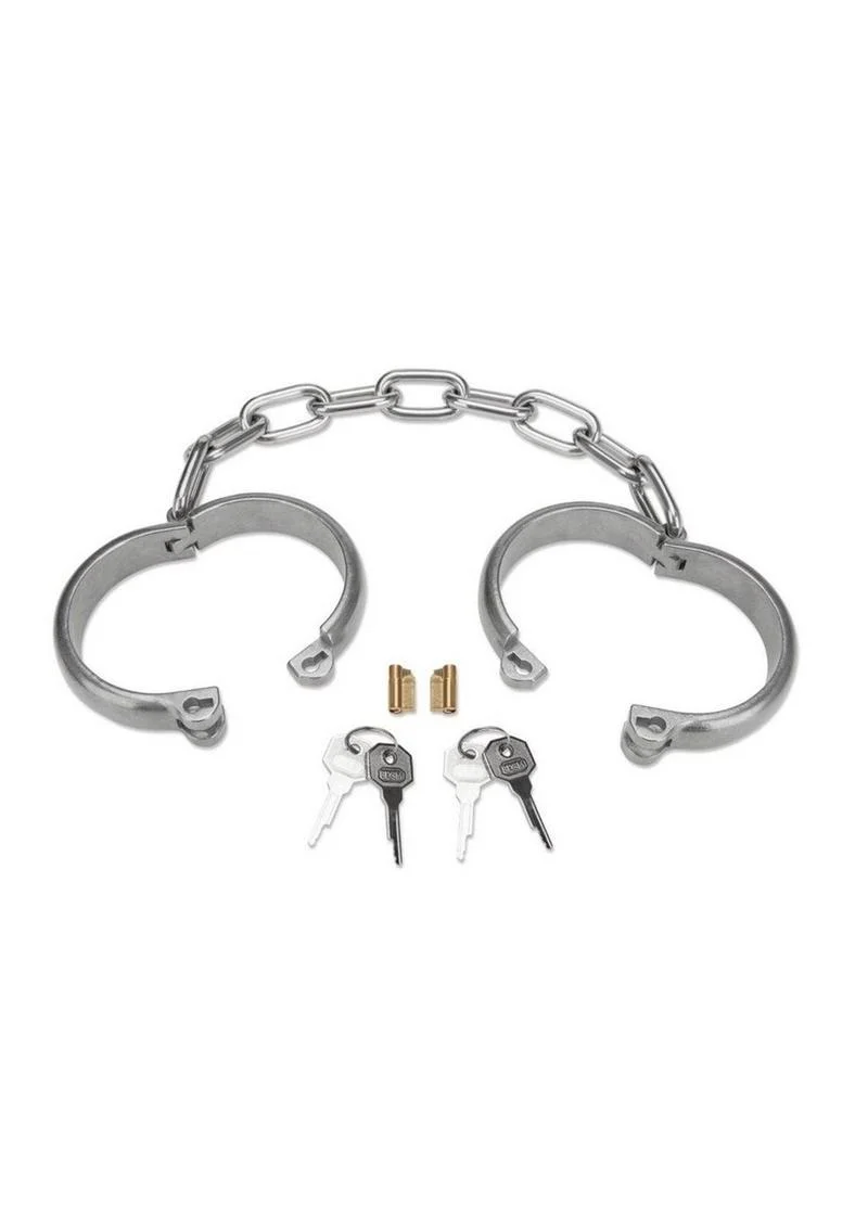 Prowler Red Heavy Duty Metal Handcuffs - Stainless - Image 2