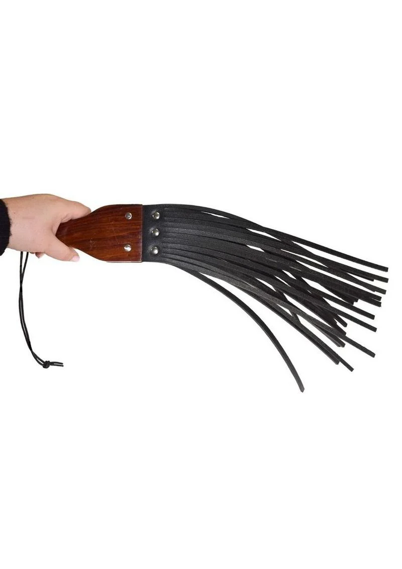 Prowler Red Leather and Wood Fringe Paddle - Image 3