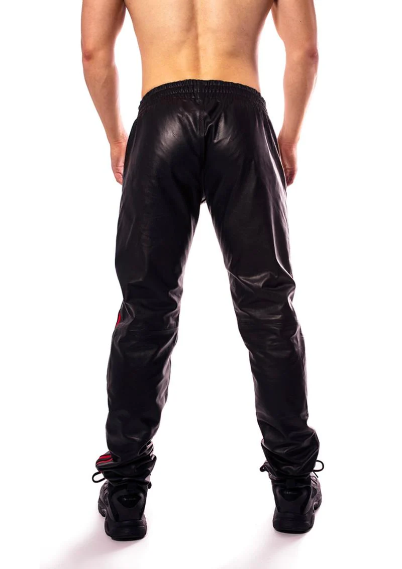 Prowler Red Leather Joggers - Image 14