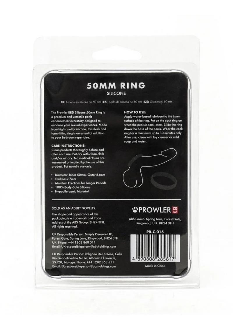 Prowler Red Silicone 50mm Cock Ring - Image 4