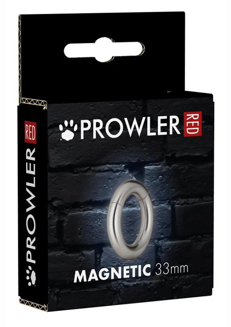 Prowler Red Stainless Steel Magnetic Cock Ring