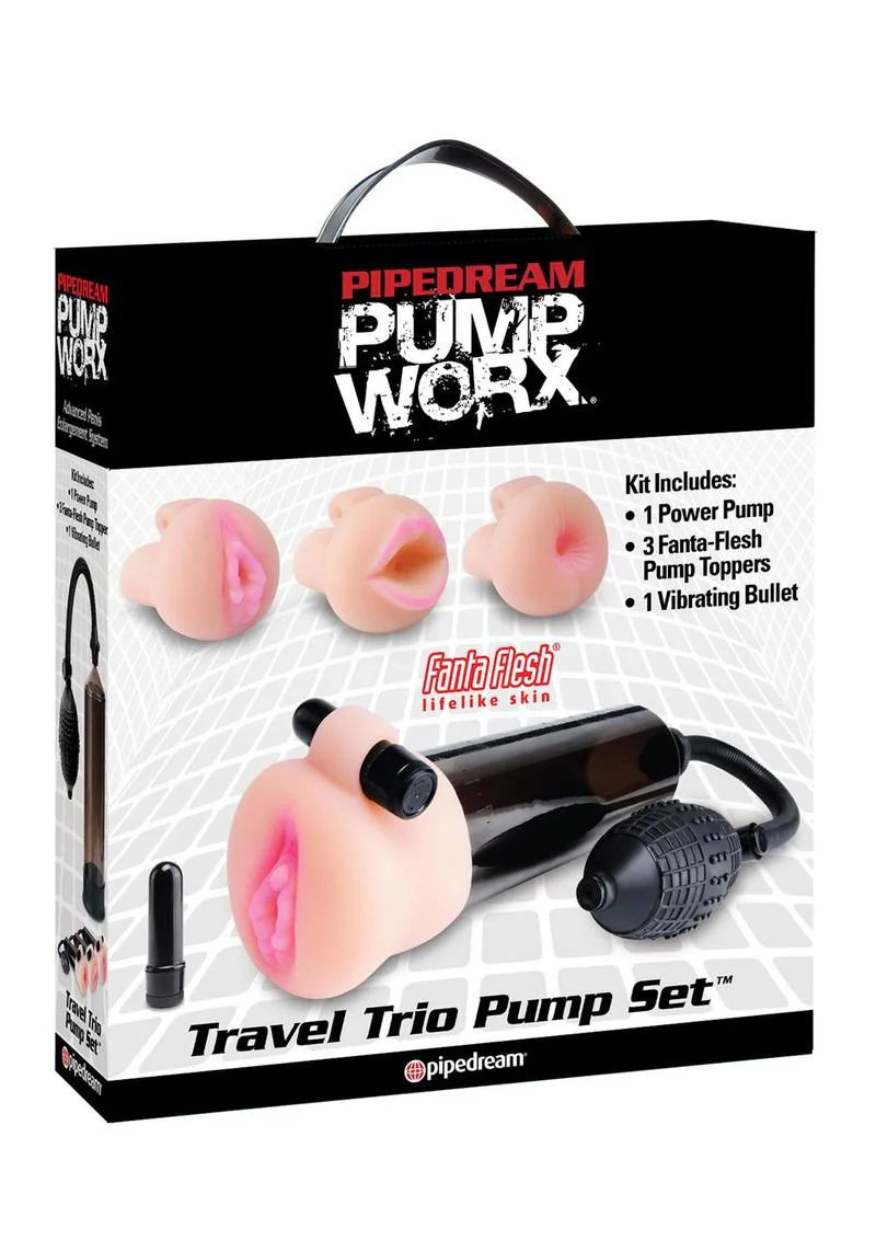 Pump Worx Travel Trio 9 Piece Penis Pump and Pleasure Sleeve - Image 2
