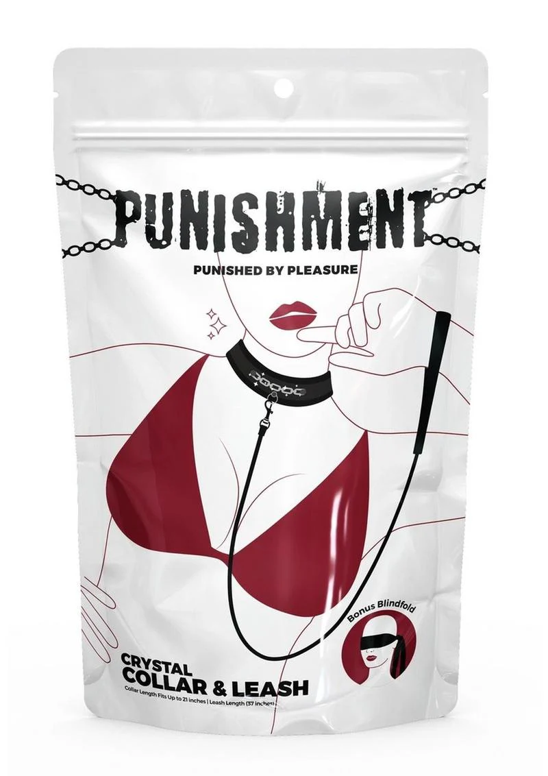 Punishment Crystal Detail Collar and Leash - Image 2