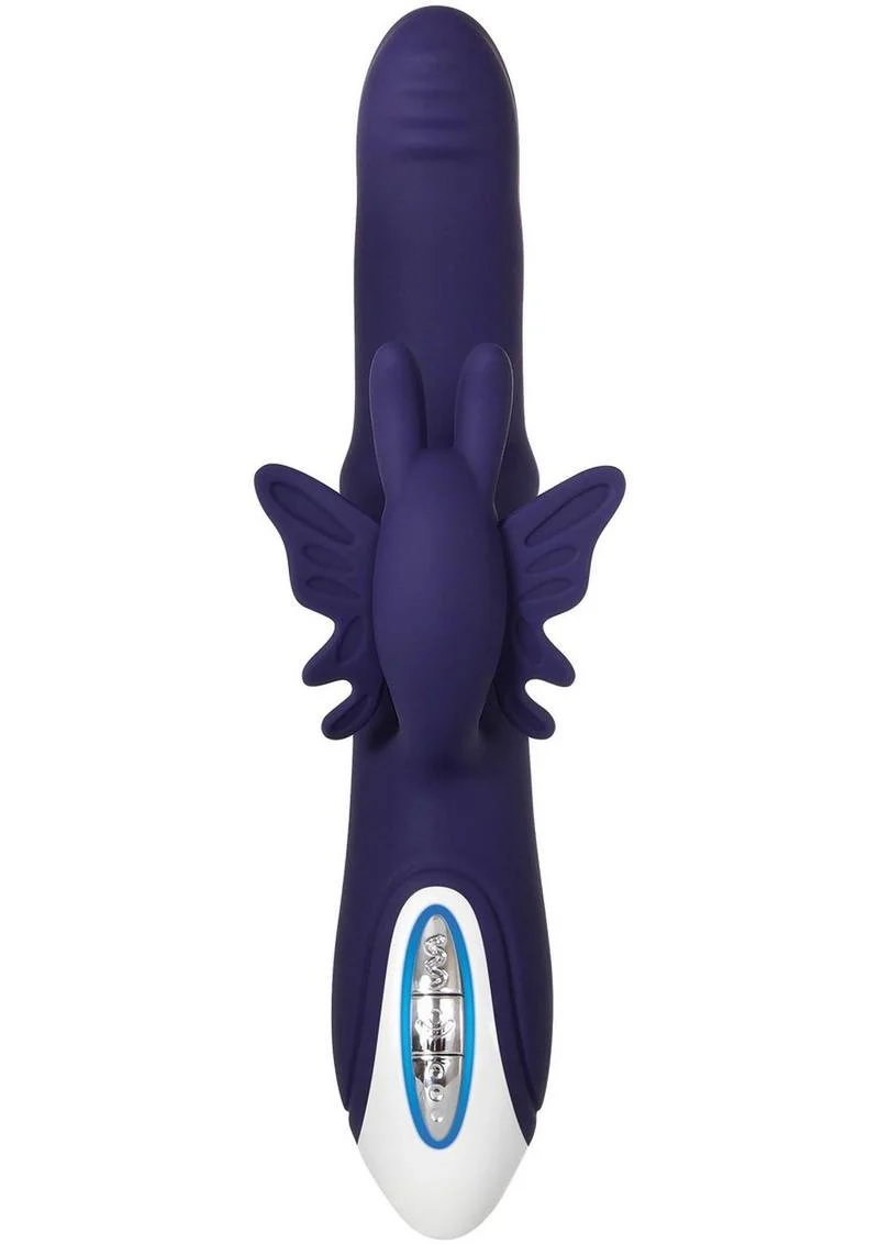 Put A Ring On It Rechargeable Silicone Vibrator with Sliding Shaft Ring - Image 4