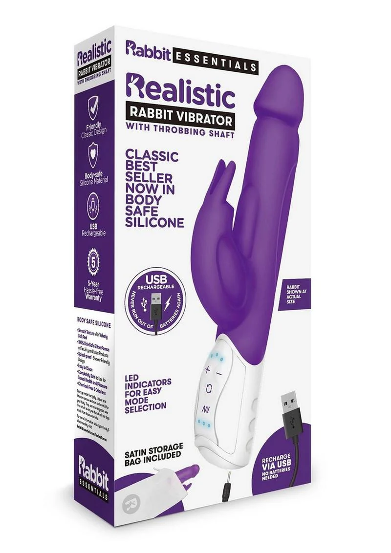 Rabbit Essentials Rechargeable Silicone Realistic Rabbit - Image 3