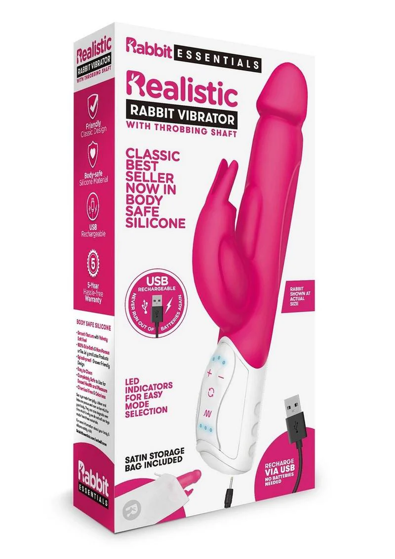 Rabbit Essentials Rechargeable Silicone Realistic Rabbit - Image 6