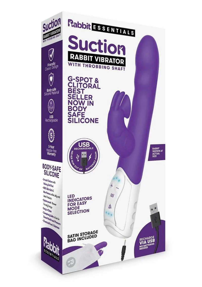 Rabbit Essentials Silicone Rechargeable Clitoral Suction Rabbit - Image 3