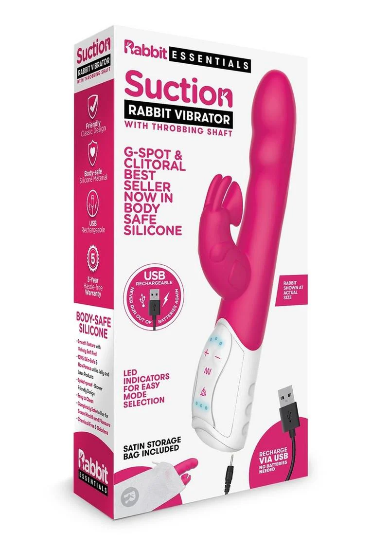 Rabbit Essentials Silicone Rechargeable Clitoral Suction Rabbit - Image 6