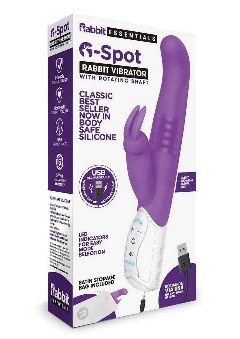 Rabbit Essentials Silicone Rechargeable G-Spot Rabbit Vibrator - Image 3