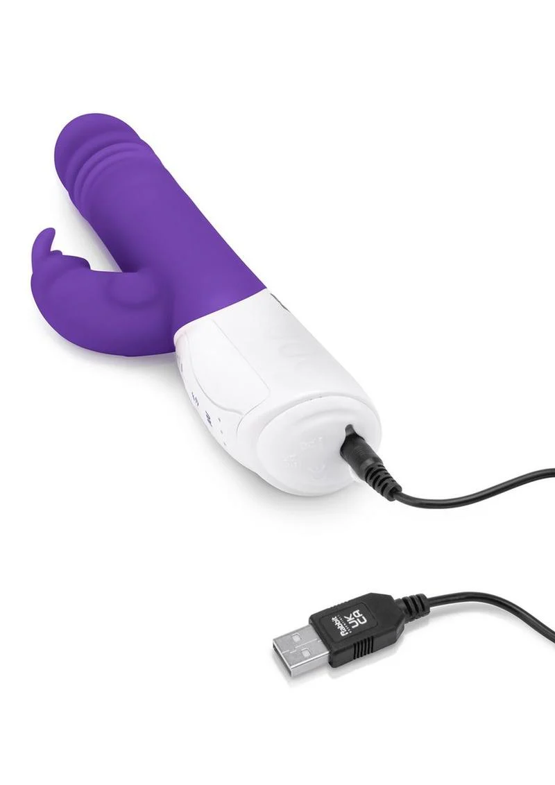 Rabbit Essentials Silicone Rechargeable G-Spot Thrusting Rabbit Vibrator - Image 5