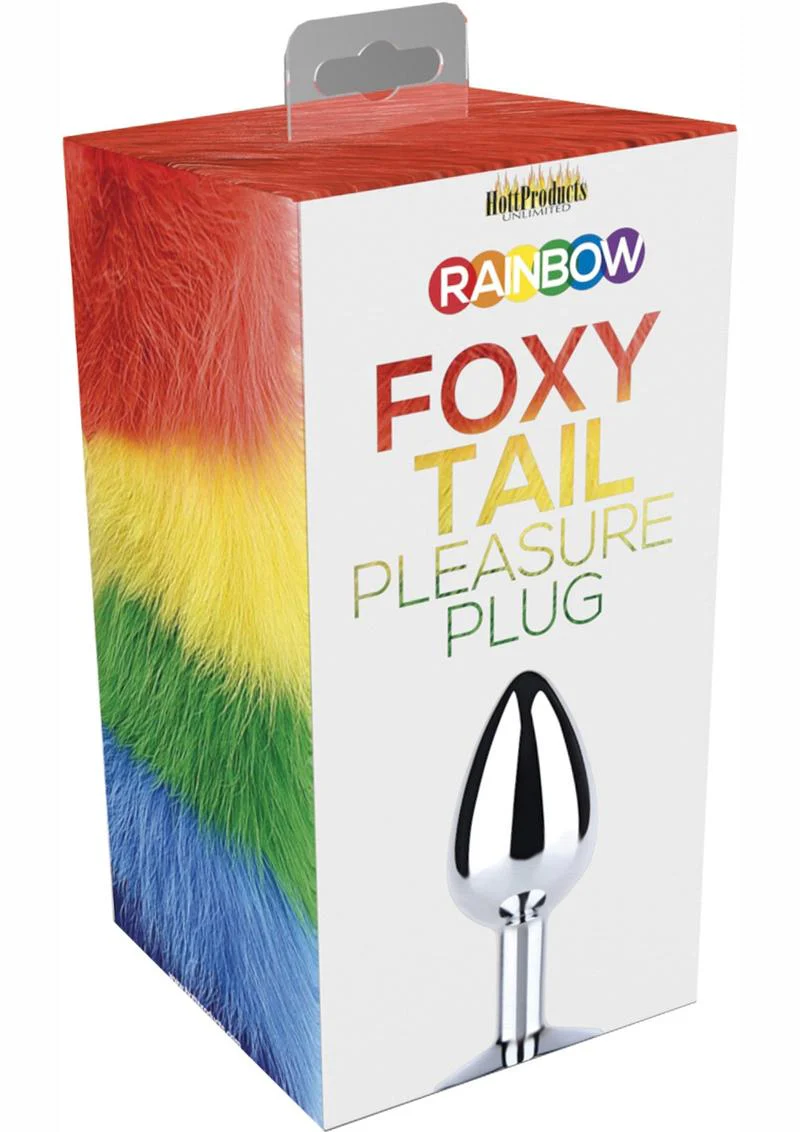 Rainbow Foxy Tail Pleasure Stainless Steel Plug - Image 2