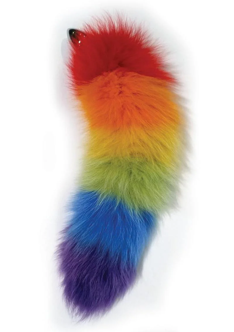 Rainbow Foxy Tail Pleasure Stainless Steel Plug - Image 3