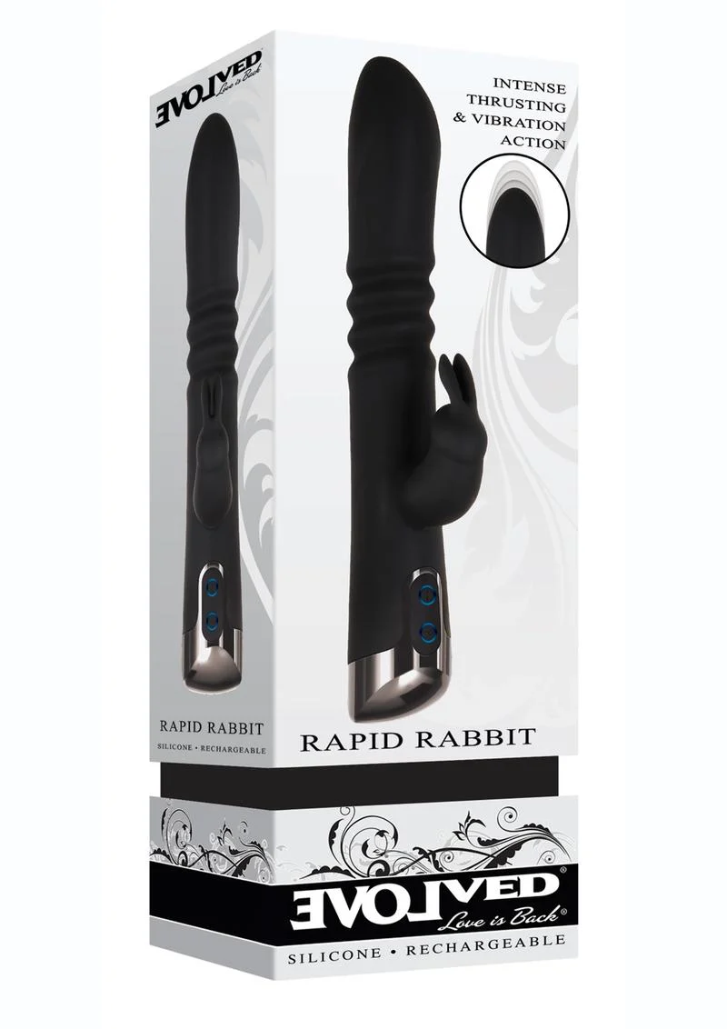 Rapid Rabbit Rechargeable Silicone Thrusting Rabbit Vibrator - Image 2
