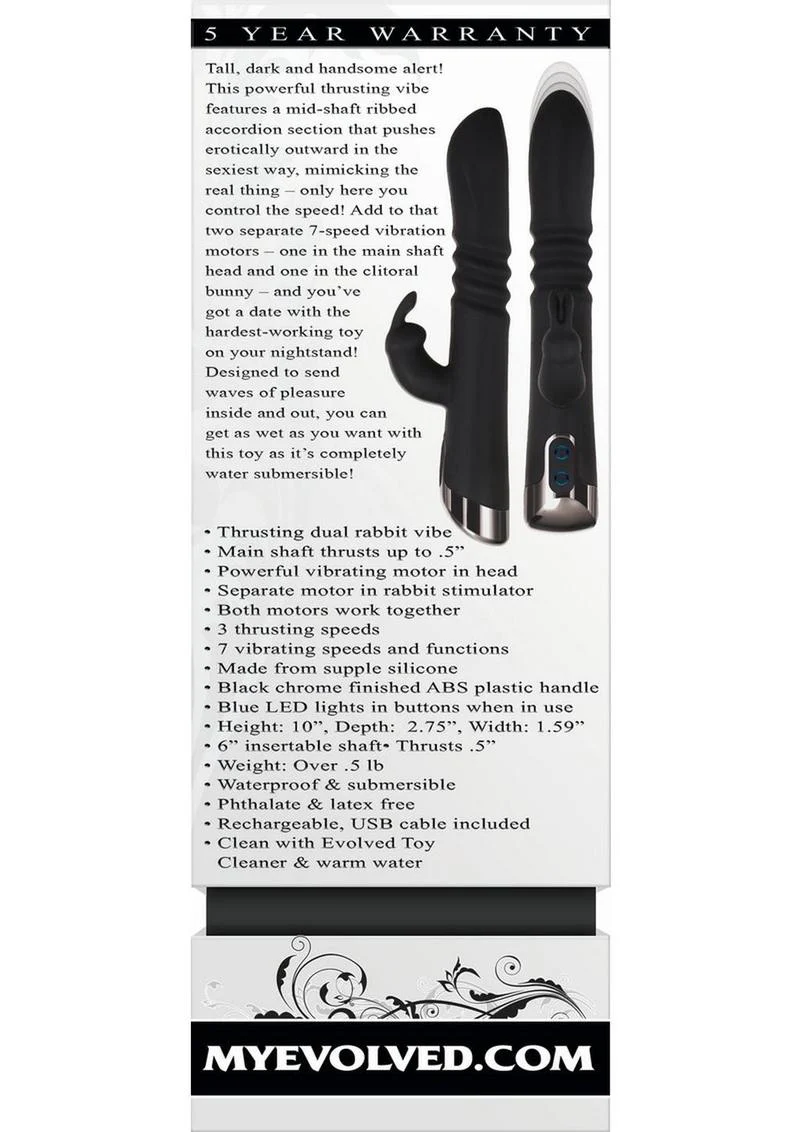 Rapid Rabbit Rechargeable Silicone Thrusting Rabbit Vibrator - Image 4