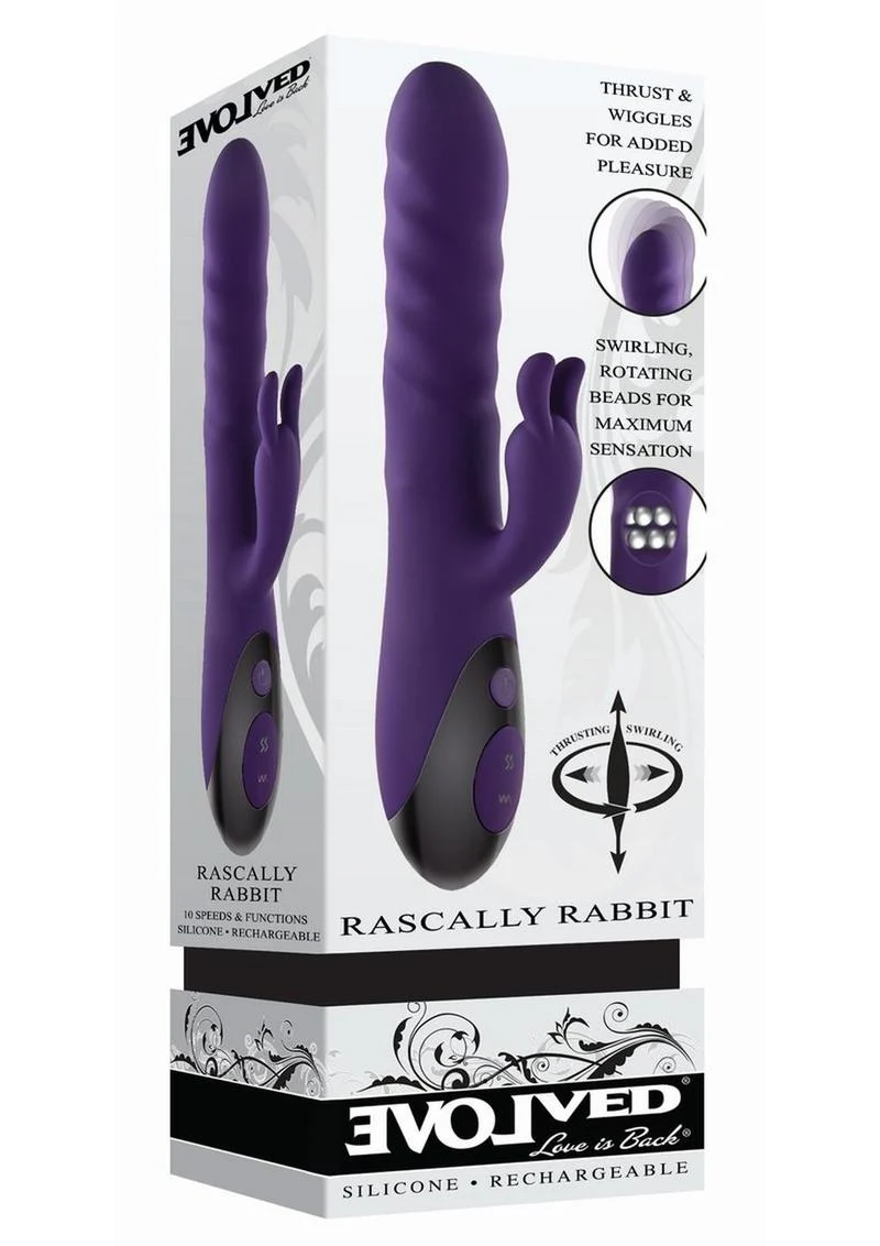 Rascally Rabbit Rechargeable Silicone Thrusting Rotating Vibrator - Image 2