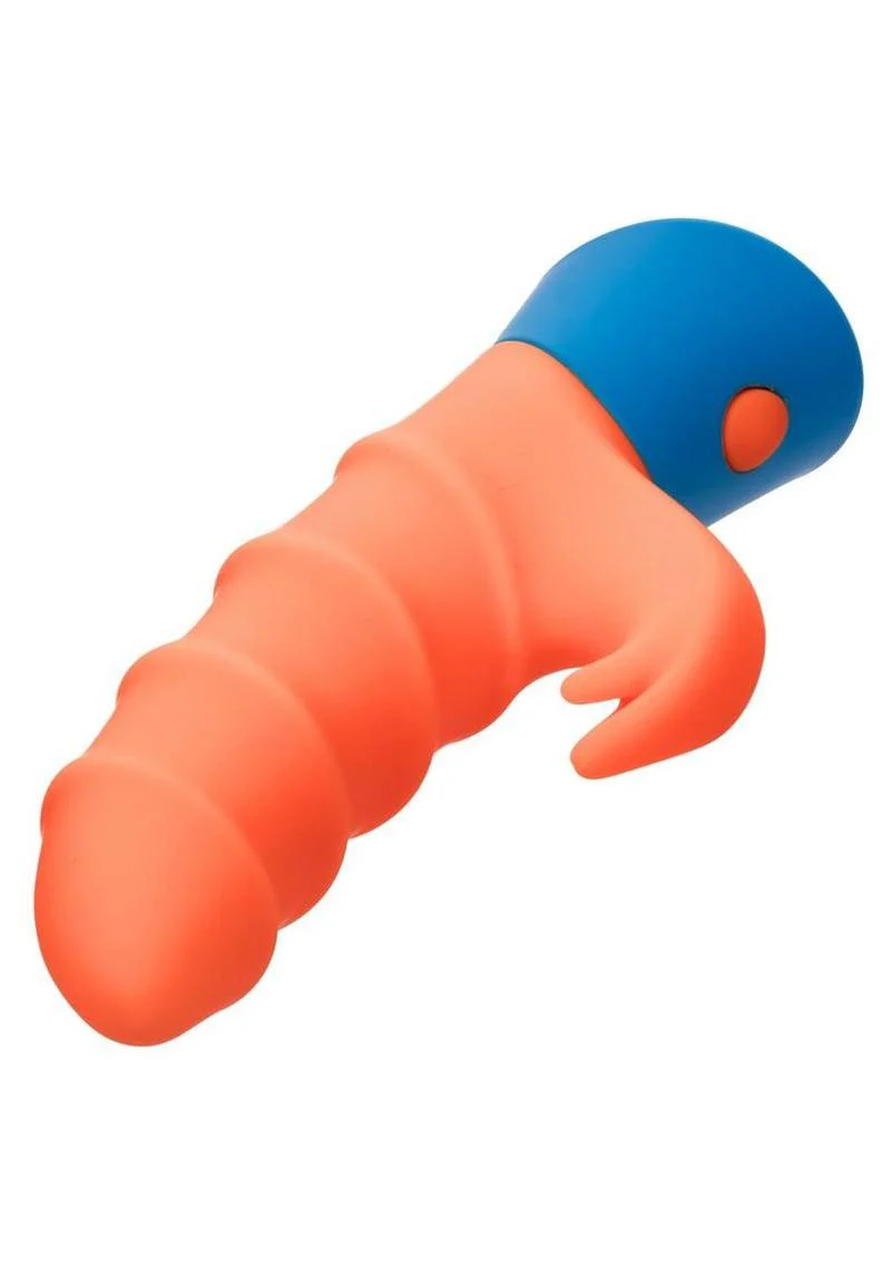 Rave Tickler Rechargeable Silicone Vibrator with Clitoral Stimulator - Image 3