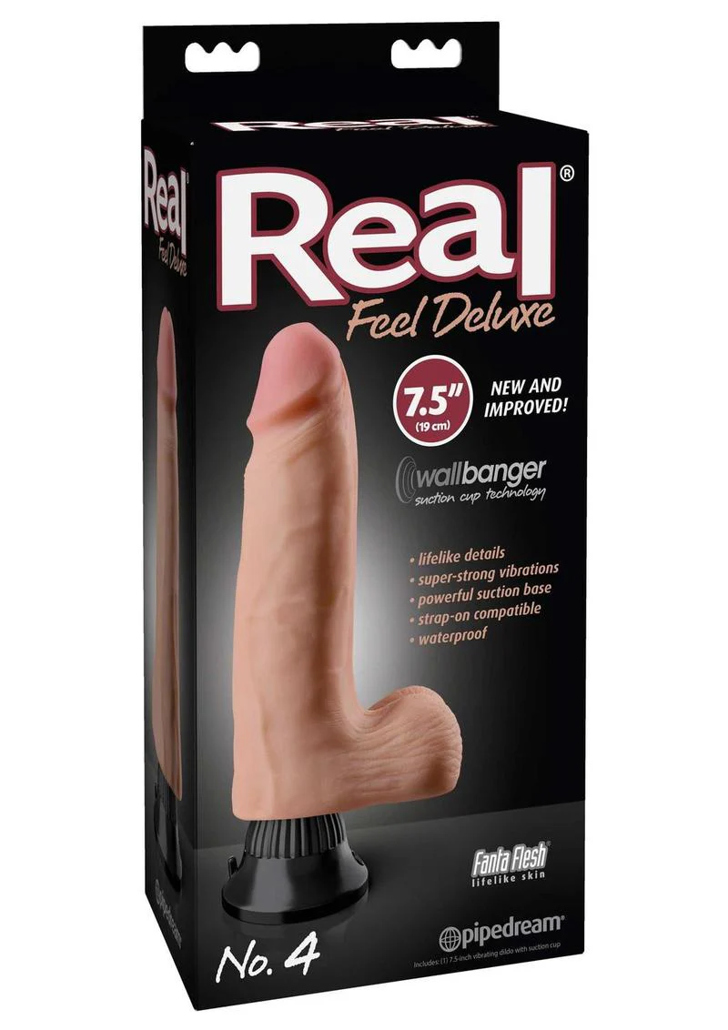 Real Feel Deluxe No. 4 Wallbanger Vibrating Dildo with Balls - Image 2