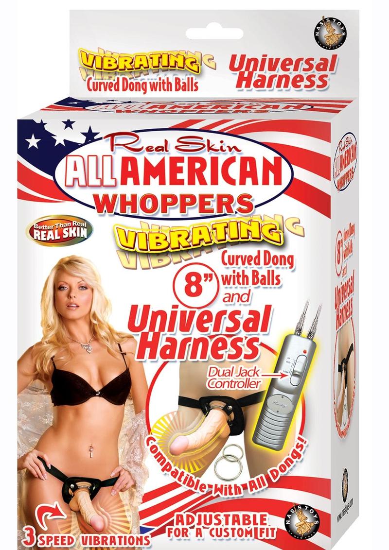Real Skin All American Whoppers Vibrating Dildo with Universal Harness - Image 6