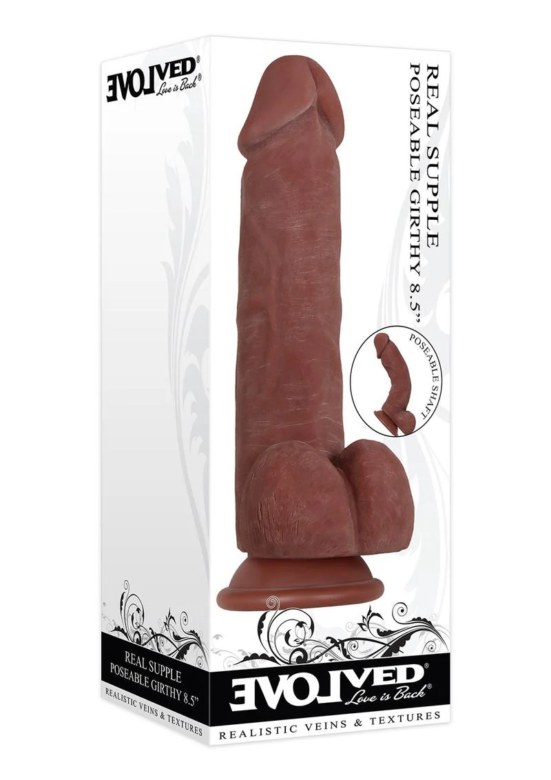 Real Supple Girthy Poseable Dildo with Balls - Image 3