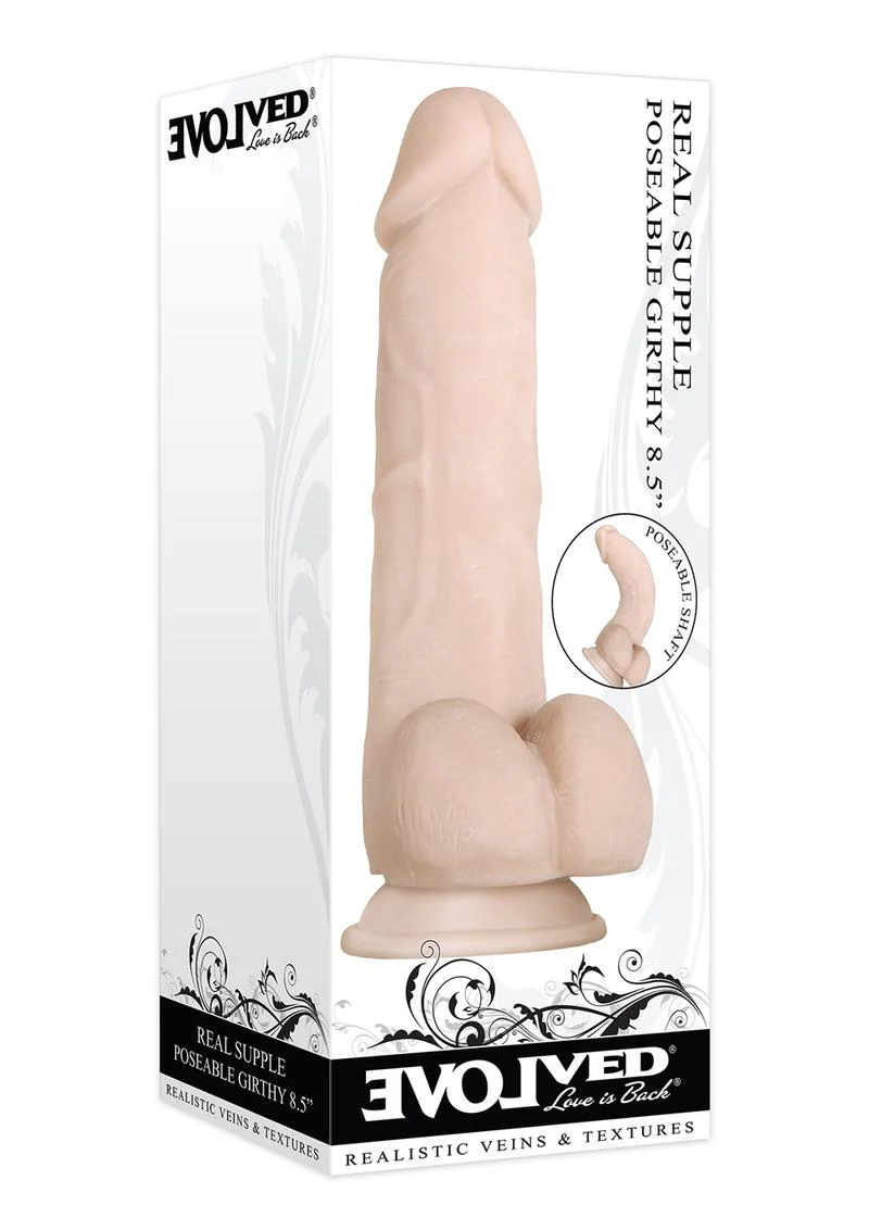 Real Supple Girthy Poseable Dildo with Balls - Image 6
