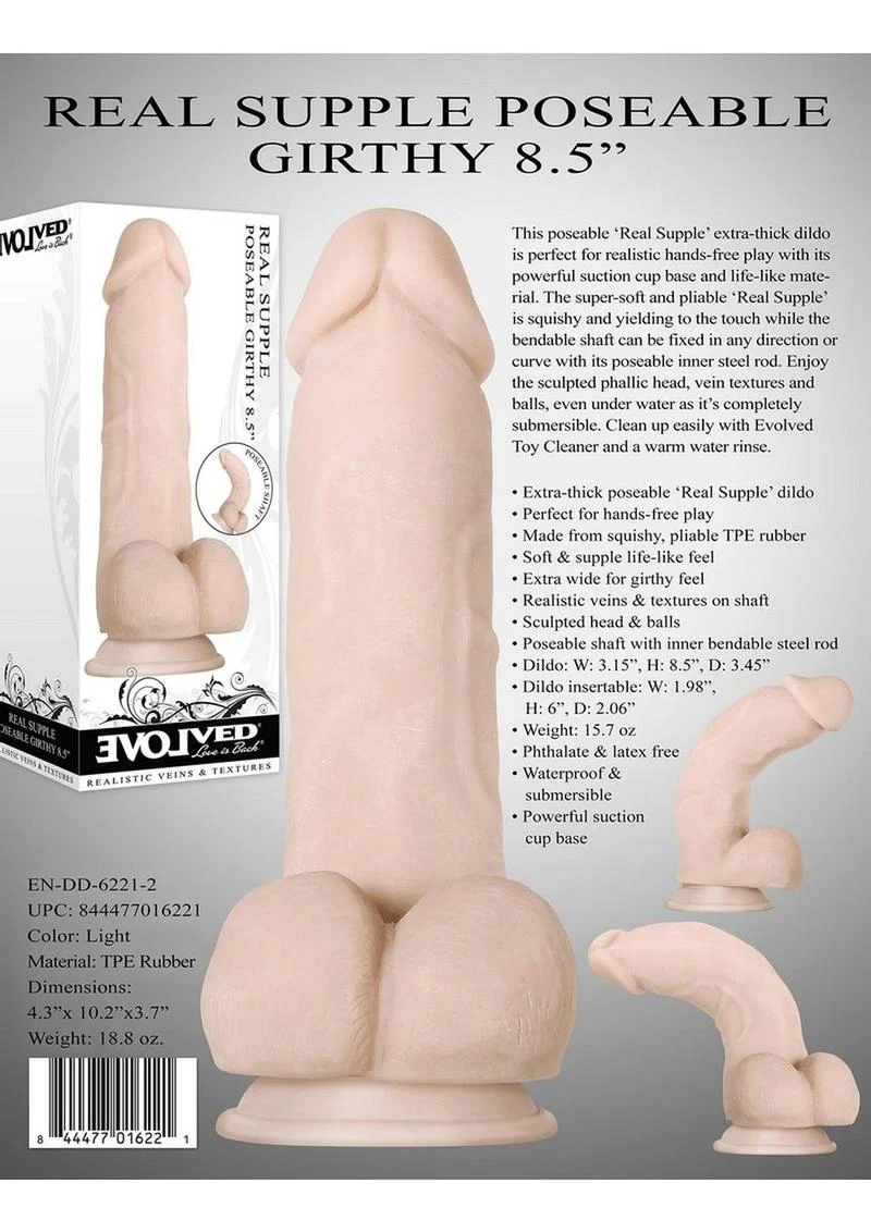 Real Supple Girthy Poseable Dildo with Balls - Image 8