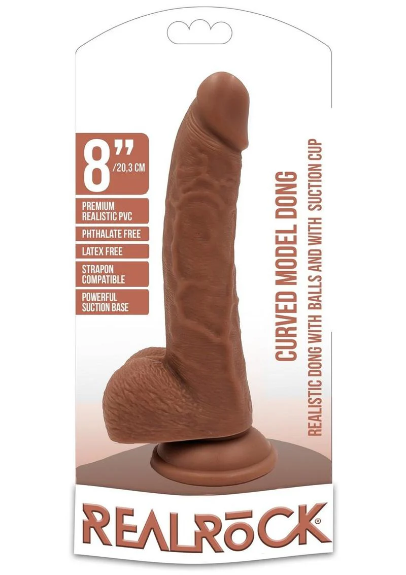 Realrock Curved Realistic Dildo with Balls and Suction Cup - Image 11