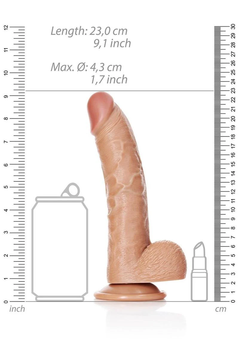 Realrock Curved Realistic Dildo with Balls and Suction Cup - Image 13