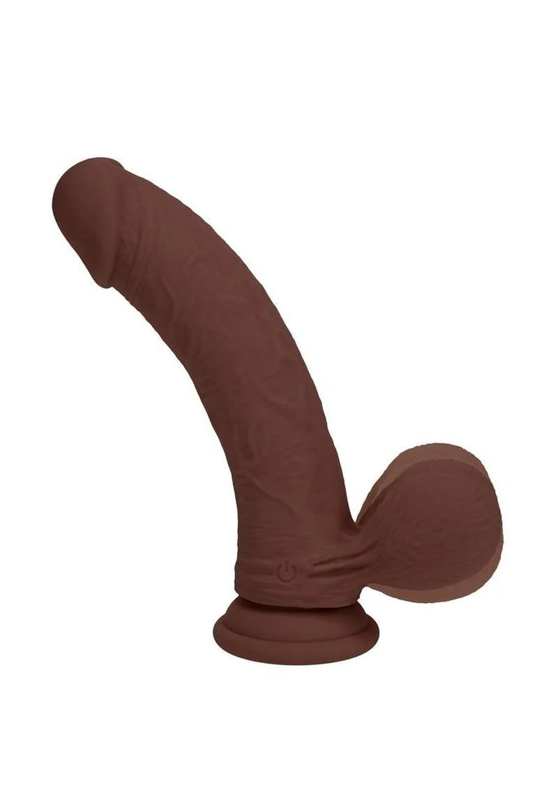Realrock Rechargeable Silicone Dual Layered Vibrating Curved Dildo with Weighted Balls - Image 2