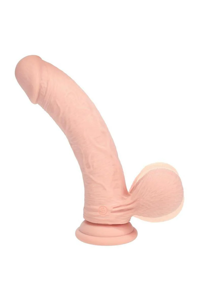 Realrock Rechargeable Silicone Dual Layered Vibrating Curved Dildo with Weighted Balls - Image 3