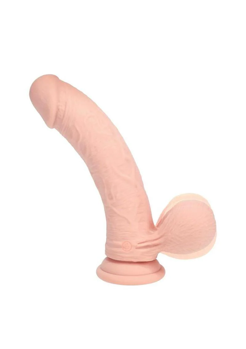 Realrock Rechargeable Silicone Dual Layered Vibrating Curved Dildo with Weighted Balls - Image 5