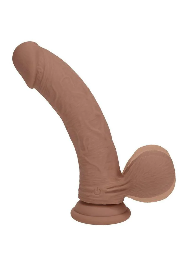 Realrock Rechargeable Silicone Dual Layered Vibrating Curved Dildo with Weighted Balls - Image 6