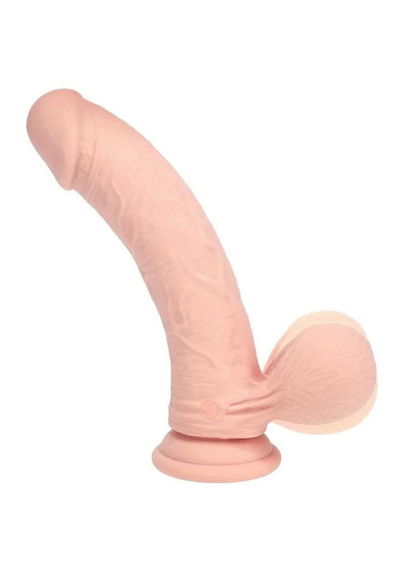 Realrock Rechargeable Silicone Dual Layered Vibrating Curved Dildo with Weighted Balls - Image 8