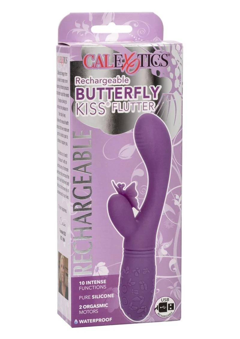 Rechargeable Butterfly Kiss Flutter Silicone Rabbit Vibrator - Image 2