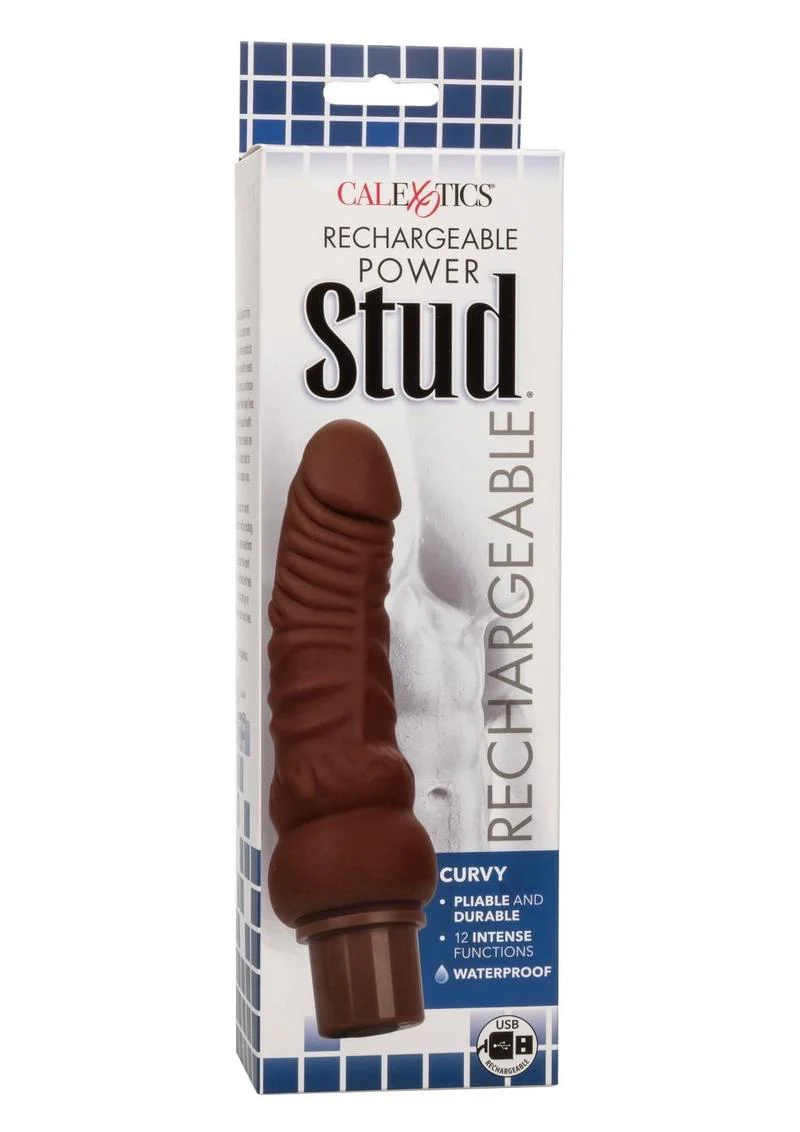 Rechargeable Power Stud Curvy Silicone Vibrating Dong - Image 4